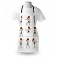 thumbnail image 4 of Karate Apron, Martial Arts Performer Boy Cartoon in Various Fight Poses, Unisex Kitchen Bib with Adjustable Neck for Cooking Gardening, Adult Size, Beige Vermilion, by Ambesonne, 4 of 4