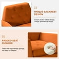 thumbnail image 3 of Upholstered Velvet Armchair Set of 2 Lounge Accent Chair Tufted Back Metal Legs Bedroom Orange, 3 of 7