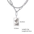thumbnail image 1 of Unift Collar con colgante de tarjeta de Tarot para mujer, joyería de esoterismo de adivinación de bruja, gargantilla de cadena de acero inoxidable con clip, 1 of 2