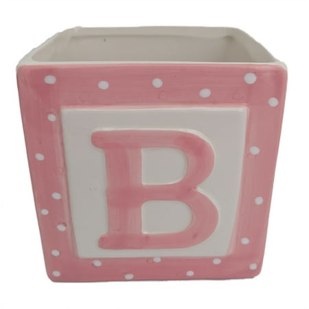 Baby Planter - Pink Baby Block Ceramic Planter - 3.75