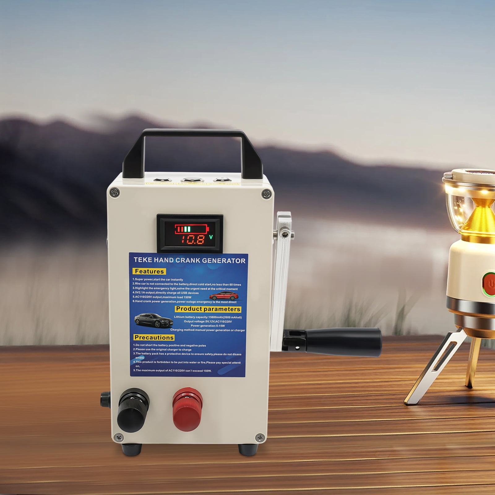 Portable Hand Crank Generator Emergency Power Supply Charger Outdoor Camping