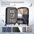thumbnail image 2 of avobird 3-Piece ABS Hardshell Luggage Set – Lightweight and scratch-resistant, featuring silent 360° spinner wheels and TSA-approved locks, 20"/24"/28", Black, 2 of 7