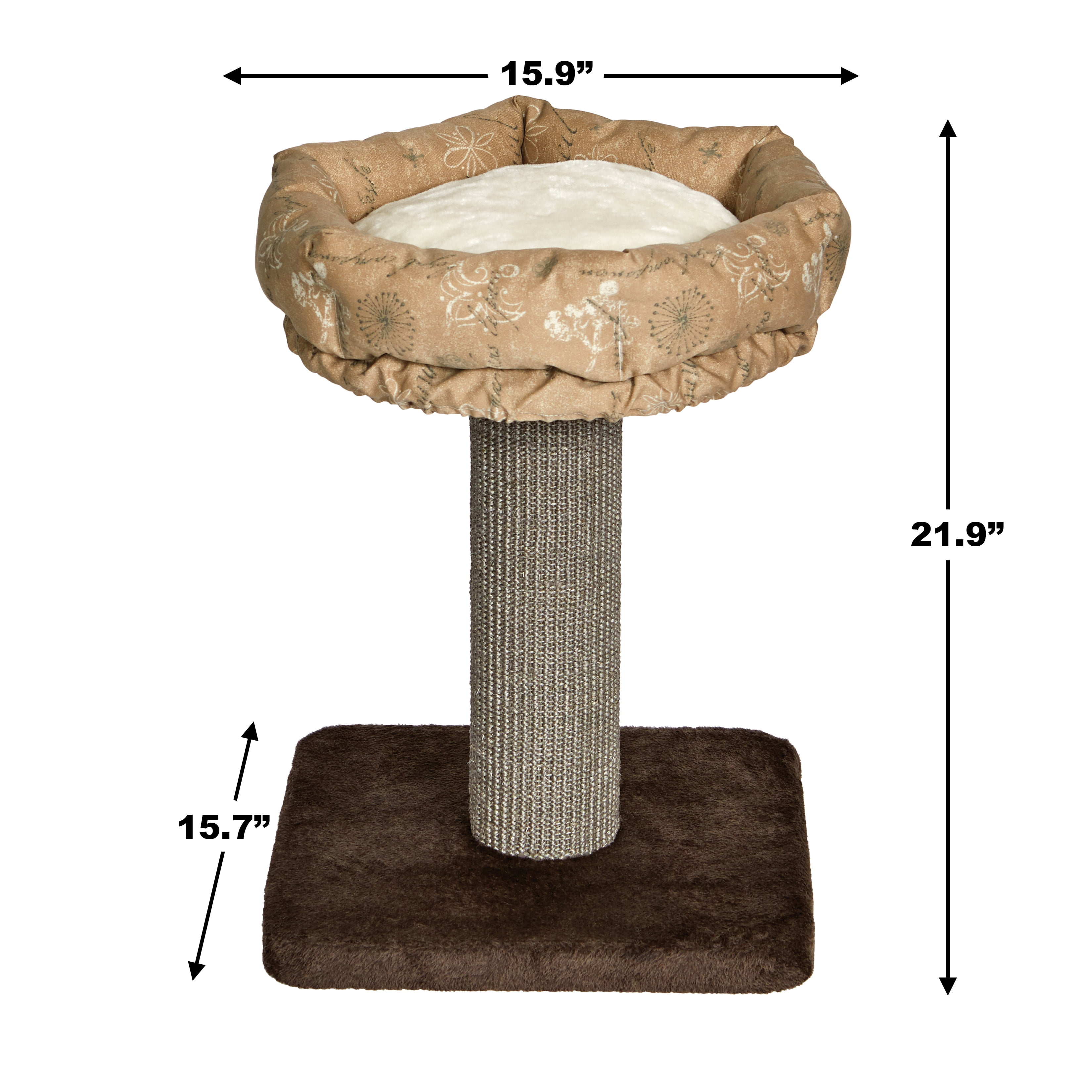 21.86-Inch Feline Nuvo "Terrace" Fashionable Cat Tree with Removable Lounging Cat Bed