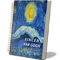 ipoul Large Spiral Notebook, B5, 8x10, Big, Hardcover, Lay-flat, Lined, Van Gogh Starry Night
