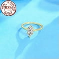 thumbnail image 2 of 925 Leaf Yellow Gold Plated CZ Ring 925 Sterling Silver Luxury Fashion Jewelry, 2 of 7