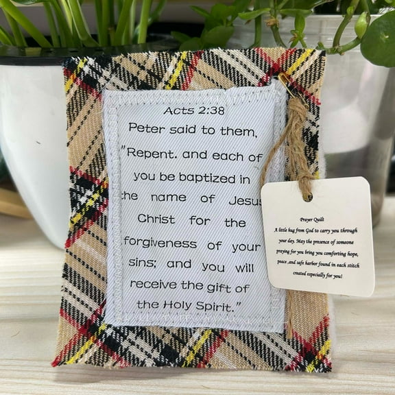 Prayer Quilt with Hanging Ornament Sign,Xmas Pocket Prayer Quilt,Pocket Cross Pocket Prayer Cross,2024 New Mini Scripture Quilts,Sympathy, Remembrance Christian Gift