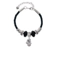 thumbnail image 2 of Delight Jewelry Silvertone Perfect Star with Crystal Godmother Celtic Knot Leather Bead Bracelet, 7"+2" Extender, 2 of 4