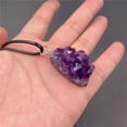 thumbnail image 6 of Amethyst Cluster Pendant Healing Stones,Quartz Gemstone Divination Spiritual Meditation Necklace for Witchcraft(Purple Crystal,Irregular), 6 of 7