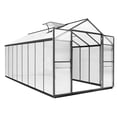 thumbnail image 4 of VEIKOUS 8' x 16' Greenhouse for Outdoor, Heavy Duty Polycarbonate Greenhouse Kit w/ Aluminum Frame, Lockable Door and Vents, Grey, 4 of 13