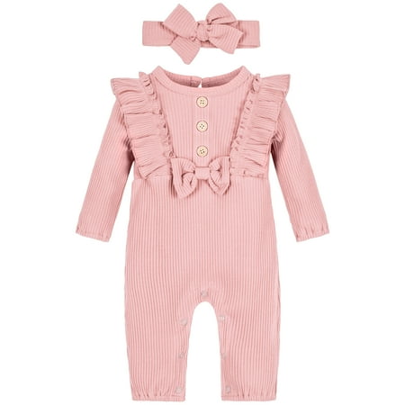 

Peyan 0-18M Newborn Infant Baby Girl Bowknot Romper Bodysuit One-pieces Outfits Clothes