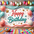 thumbnail image 6 of Colorful Theme Happy Birthday Banner Polyester Material Party Decoration for Birthday Party Kids Event Celebration, 6 of 7