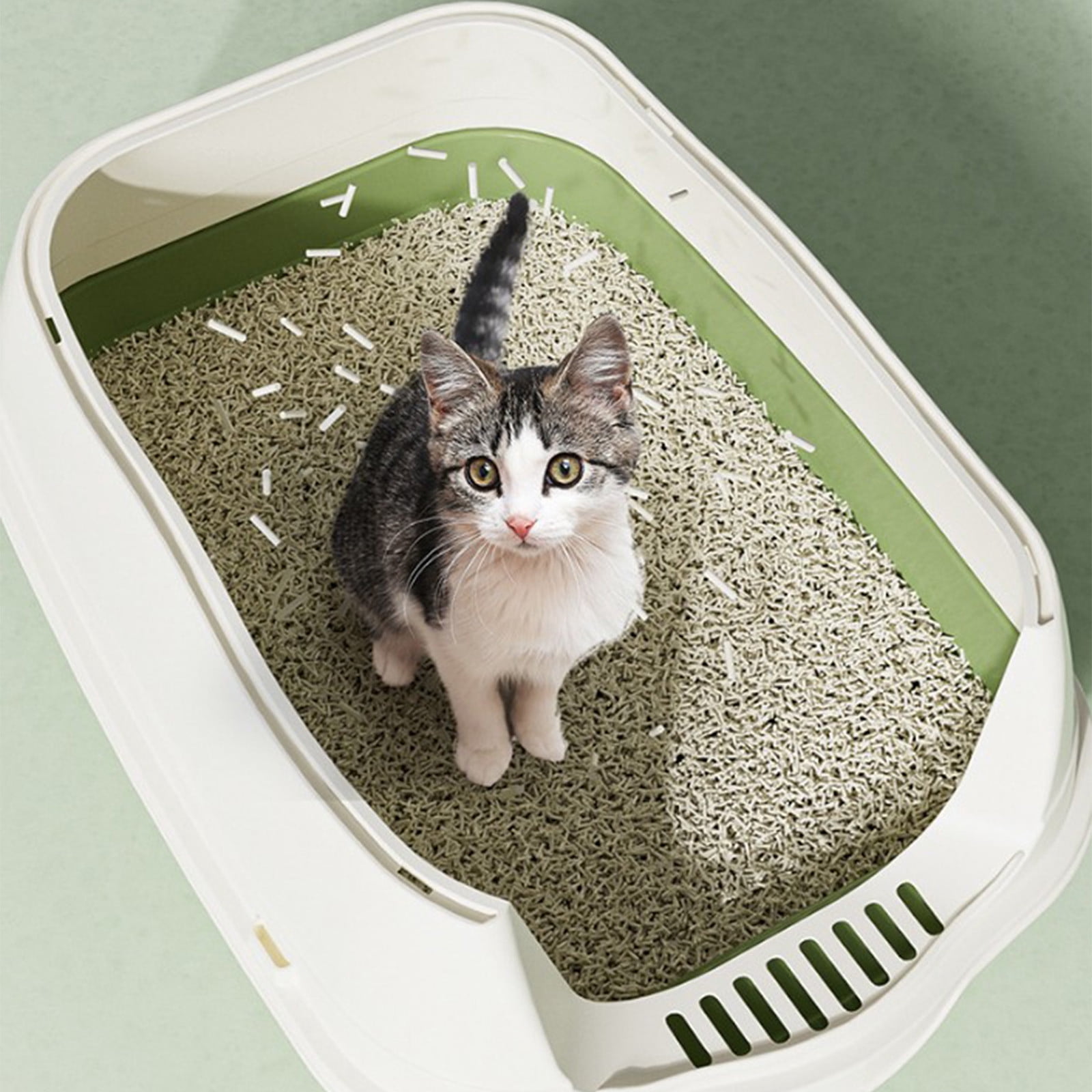 Rewenti Cats Litter Boxs Litter Tray with Lid Covered Large with Fully Enclosed Litter Pans Toilet Tray Pussy Litter Box Splashly-proof with Cover Shovel Home Decor