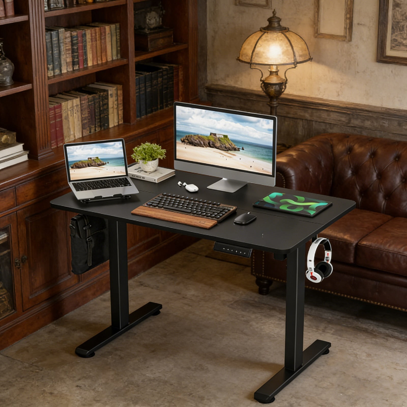 Standing Desks That Raise Up and Down  Large Adjustable Height Raising Desk for Ergonomic Home Office Efficiency