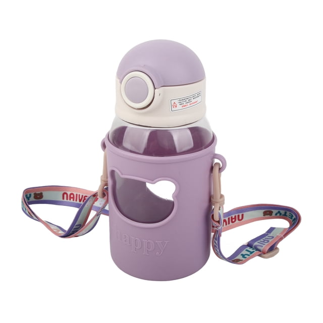 Botella de agua para niños Nikou con dibujos animados color morado 18 x 9cm