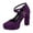 Purple, variant on Women's Suede Crossover Strap 8cm Heel High Heels Oktoberfest Casual Market Shoes