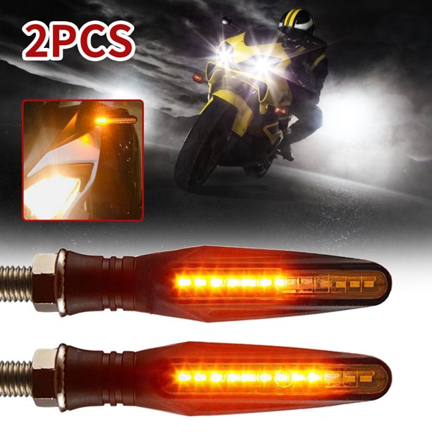 Muyoka Atopoler 2Pcs Luz de giro de la motocicleta Luz de señal de giro universal Motocicletas a prueba de agua Luz de señal Luz indicadora de motocicleta para motocicleta Moto Muyoka Hogar