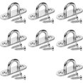 thumbnail image 1 of 8-Pack Oblong Stainless Steel Eye Plate Ceiling Hooks with 16 Screws, M5 Eye Plate Hardware Staple Hook Loop, 1 of 5