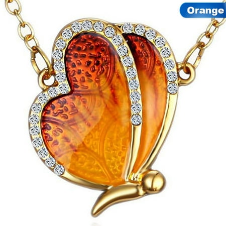 Fancyleo  New Fashion Rhinestone Statement Pendant Butterfly Chain Necklace Jewelry For Women Best