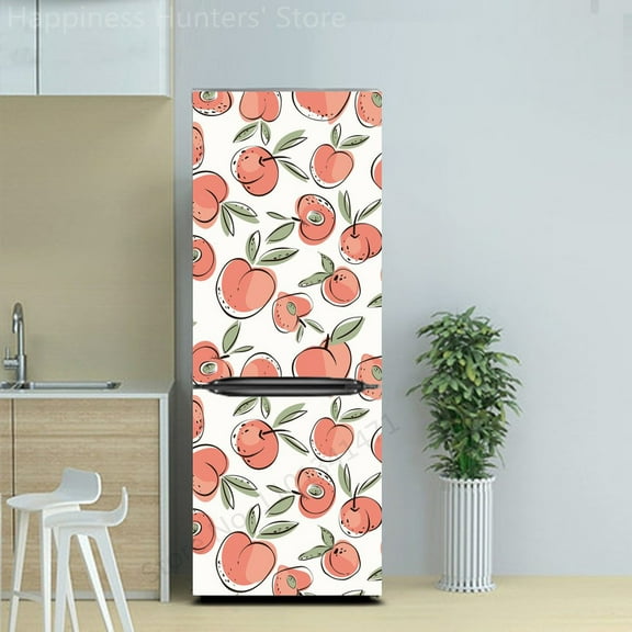 Self-adhesive Wallpaper On The Refrigerator Waterproof Removable Poster Fridge Door Full Coverage De