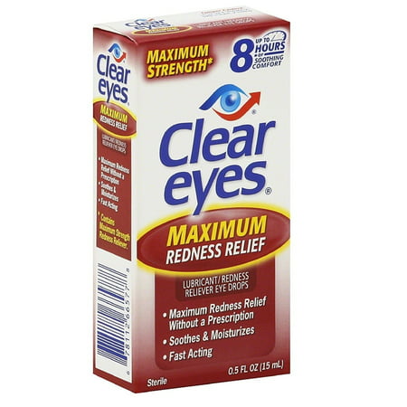 Clear Eyes Maximum Redness Relief Eye Drops, 0.5 Oz + Yes to Coconuts Moisturizing Single Use
