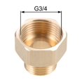 thumbnail image 3 of Adaptador de manguito hexagonal de latón G1/2 macho x G3/4 hembra 26mm de longitud, 3 of 3
