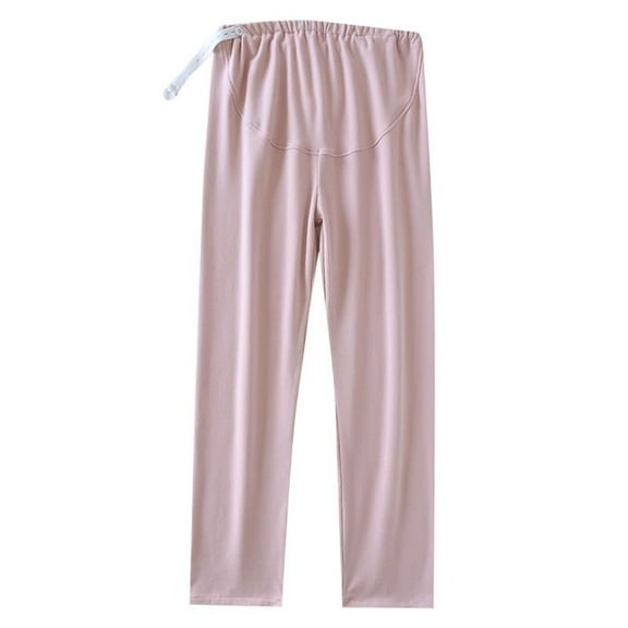 Defitshape Women's Maternity Pajama Pants Postpartum Pj Bottom Over Comfy The Belly Lounge High Waisted Elastic Waist Pink Large