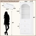 thumbnail image 7 of Homieasy 80" Arched Wooden Bookcase Set of 2: 6-Tier Open Shelves & 6 Drawers, Storage Organizer Cabinet with Wall-Mounted Design for Living Room, Office,White, 7 of 7