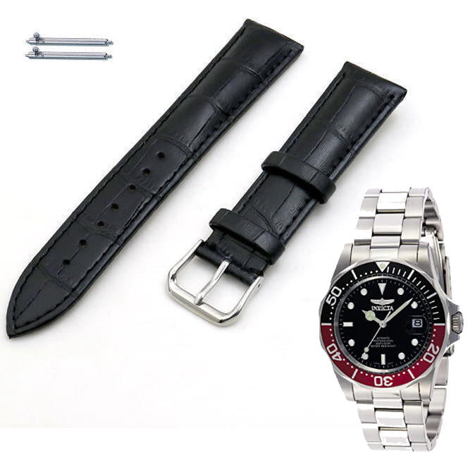 Hysterisk Åben Theseus Black Croco Leather Watch Band Strap Fits Invicta Pro Diver 40mm 9403 9404  #1041 - Walmart.com