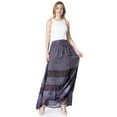 thumbnail image 5 of Sakkas Sandra Women's Casual Long Maxi Boho Gypsy Skirt Elastic Waist & Pockets - Grey - Plus Size, 5 of 5