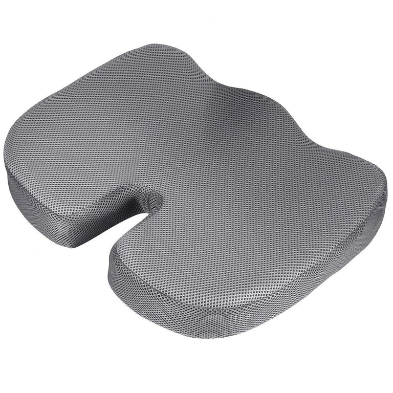 Enhanced Seat Cushion, Memory Foam Coccyx Cushion for Tailbone Pain, Office Chair Car Seat Cushion, Sciatica & Back Pain Relief, Gray, Size: One Size