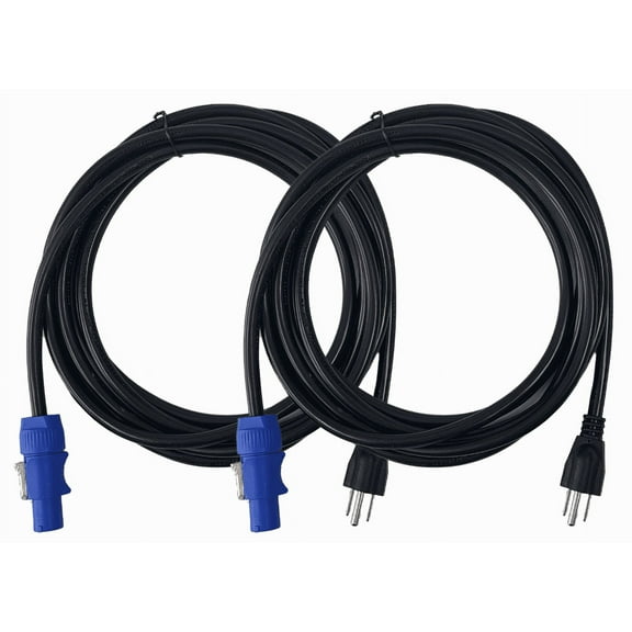 2 Pack Audiopipe 12 ft 14 Gauge PowerCon Male Connector to Power Cable X-1014-12P