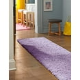 thumbnail image 5 of Unique Loom Solo Solid Shag Collection Area Modern Plush Rug Lush & Soft, 2' 6 x 13' 0 Runner, Lilac, 5 of 5