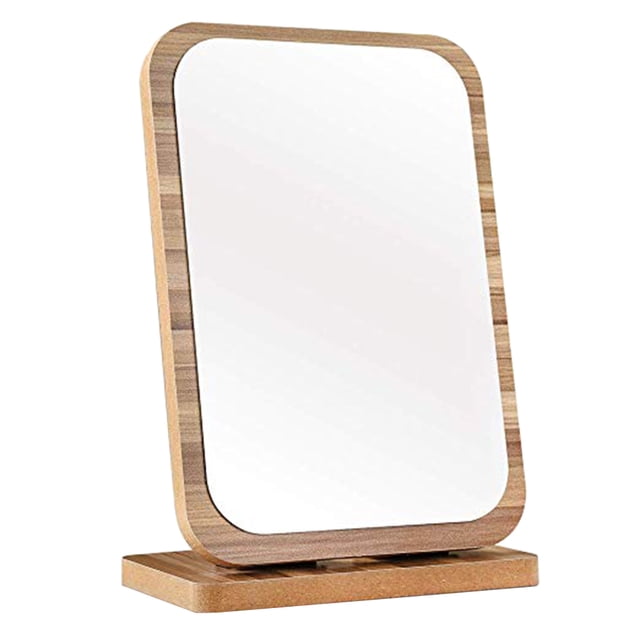 EeaseCA 1 Pce Miroir de Maquillage de Bureau Miroir Pliant en Bois Grand Miroir Cosmétique de Maquillage