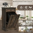 thumbnail image 4 of Spurgehom 13 Gallons Tilt Out Trash Can Cabinet Hidden Kitchen Waste Bins Free Standing Recycling Trash Cabinets with Drawer Pet Proof Trash Can for Kitchen and Living Room, Rustic Brown, 4 of 14