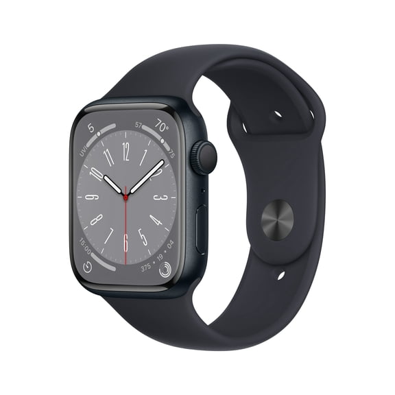 Restored Apple Watch Series 8 GPS 45mm Midnight Aluminum Case with Midnight Sport Band - M/L (Refurbished)