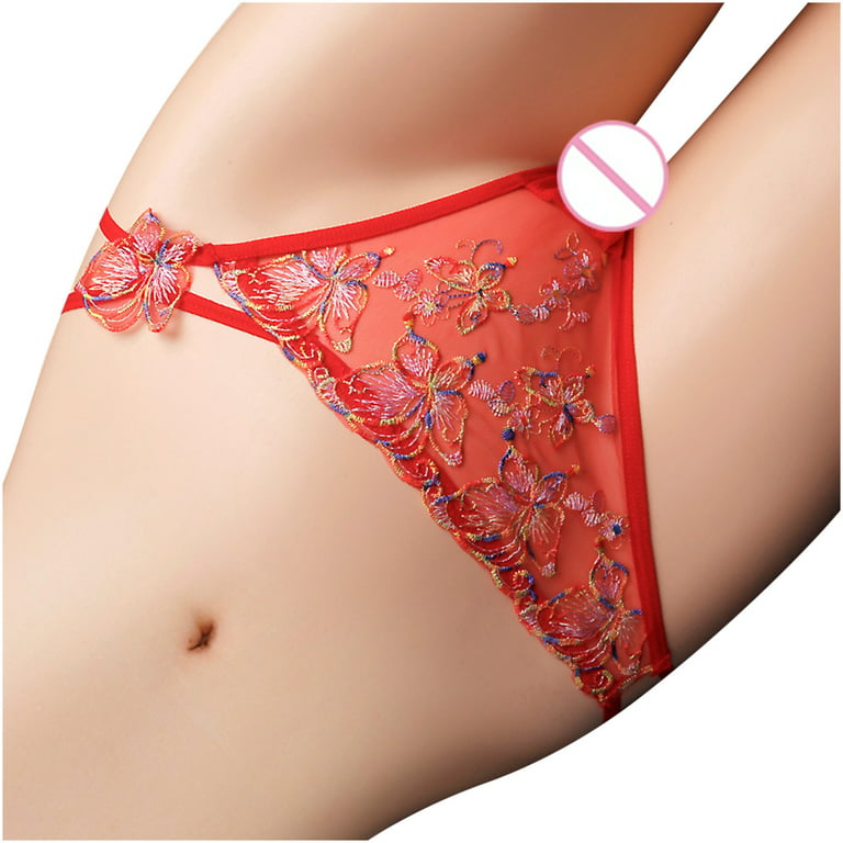 Lopecy-Sta Women Cutut Lace Underwear Briefs Panties Floral Sexy Hollow Out  Lingerie Underpants Sales Clearance Womens Underwear Birthday Present Red