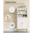 thumbnail image 5 of Bathroom Storage Cabinet, Small Floor Cabinet with 2 Door and Shelves, Toilet Paper Cabinets, Bathroom Organizer with Adjustable Shelf, for Small Spaces White 7.9" D x 14.6" W x 32.7" H, 5 of 8