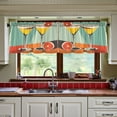 thumbnail image 3 of Yayeee Kitchen Curtains Tier Set of 2 Light Filtering 57"x24" Over Sink Window Panels, Green Glasses, 3 of 7