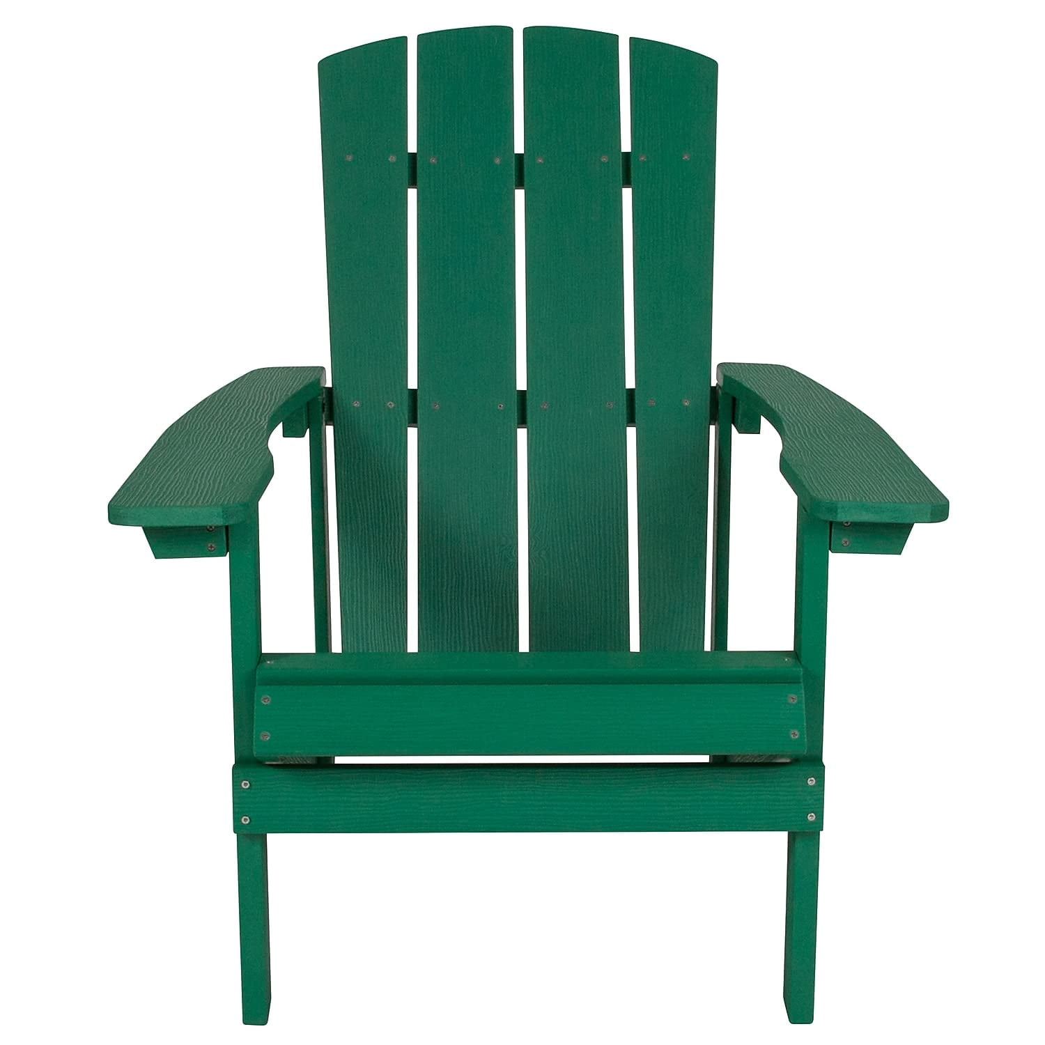 Pemberly Row Contemporary Faux Wood Adirondack Chair In Green