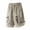 Khaki(2025), variant on Mens Cargo Shorts Retro Ripstop Rugged Shorts Elastic Drawstring Waistband Pants Neutral Tones Cozy Trousers