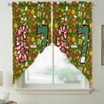 thumbnail image 2 of Merry Christmas Swag Curtains for Kitchen/Bedroom/Living Room, Winter Xmas Stockings Gifts Cartoon Green Scalloped Curtains 63 Inch Long, Window Swag Topper Curtains Valances 2 Panels Set 36"x63", 2 of 8