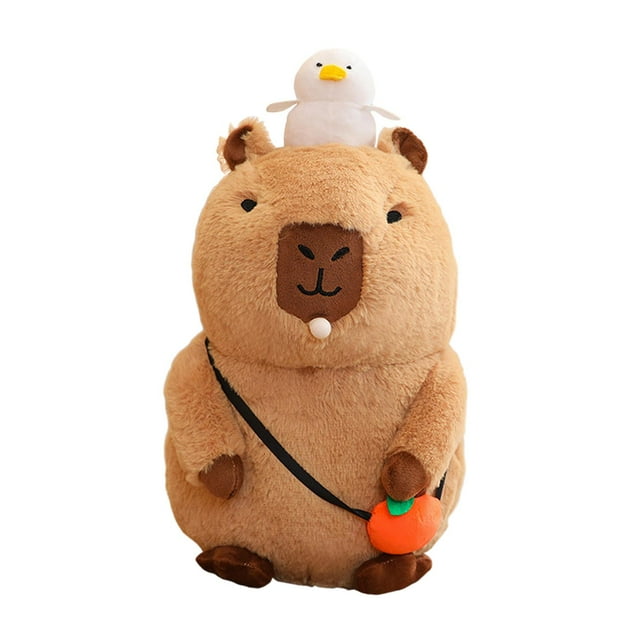 Tachiuwa Cute Capybara Stuffed Animal with Sound and Blow Bubbles Home Decor 20cm