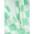 thumbnail image 6 of Blotona Toddler Baby Girls Checkerboard Swimwear Beachwear Ruffles Long Sleeve One Piece Zipper Rash Guard Swimsuit Bathing Suit, 6 of 8