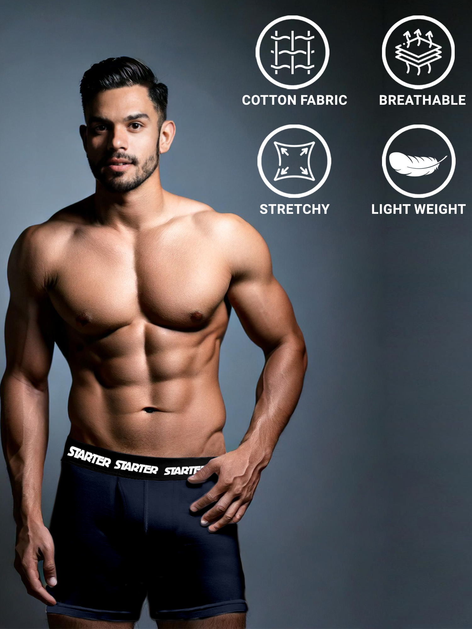 Starter Men's Stretch Cotton Boxer Briefs, 6-Pack photo 4
