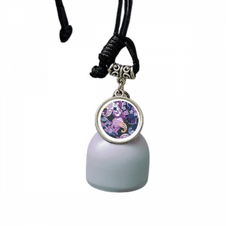 

Purple Flower Point Line Pattern Wind Chimes Bell Car Pendant
