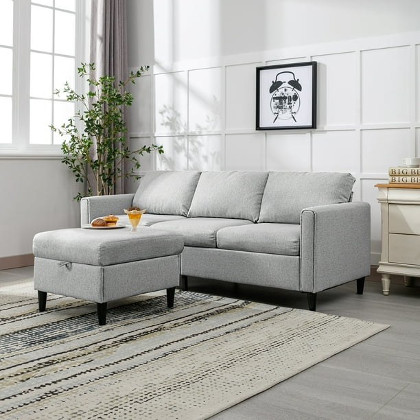 BALUS Convertible Sectional Sofa Couch Set 3 Seat L Shaped Sofa Couch ...