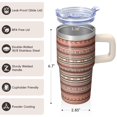 thumbnail image 3 of Bohemian Design 20oz Insulated Tumbler with Lid and Straws, Stainless Steel Coffee Cup, Double Wall Vacuum Travel Mug, Leakproof, 3 of 5