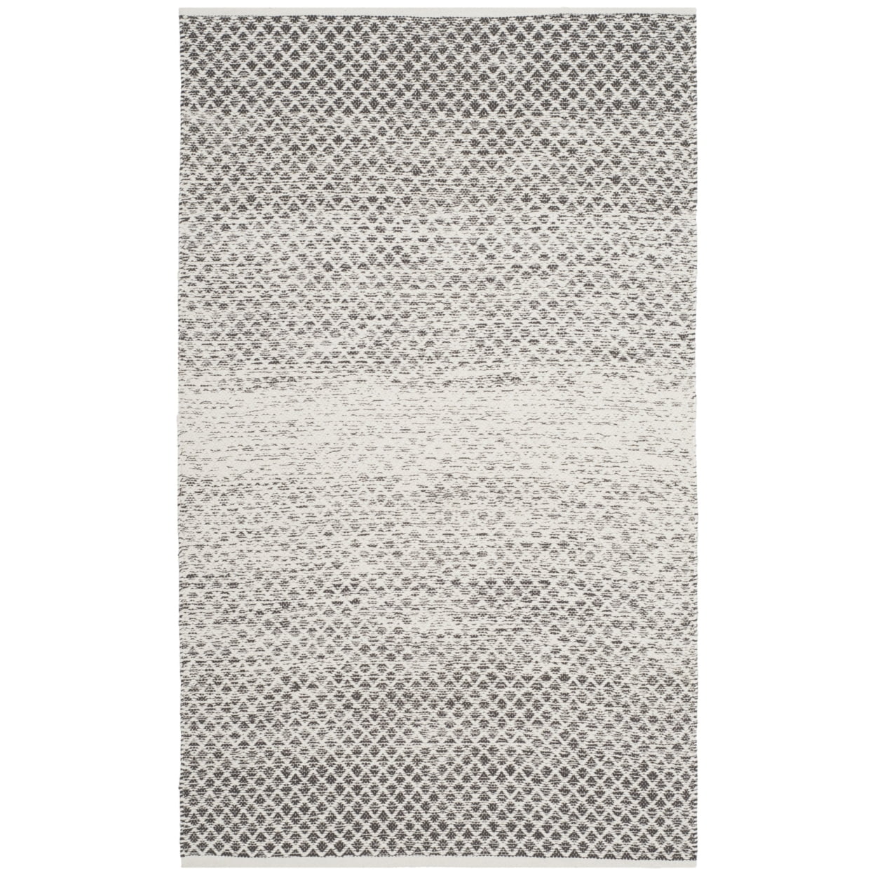 SAFAVIEH Montauk Vaughn Geometric Cotton Area Rug, Light Grey/Ivory, 4' x 4' Round