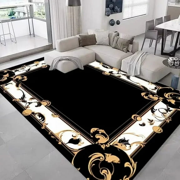 Nordic Style Carpet for Living Room Elastic Black Decor Home Large Area Rug for Bedroom Soft Antiskid Lounge Floor Mats