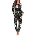 thumbnail image 2 of Renewold Family Women Pajama Pants Set Bottoms Size L Christmas Nighwear PJ for Sleepling and Lounge Wear 2 Pieces Colorful Snowflake Snowman Sleepwear, 2 of 5